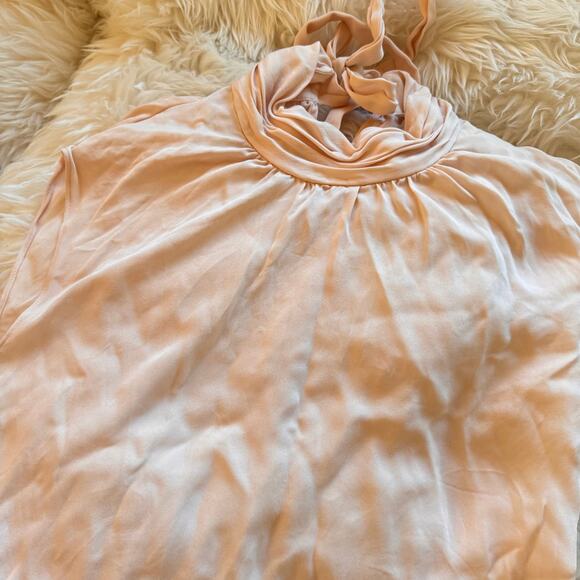 Veronica Beard 100% silk top pink blouse sleeveless sz 8 bow tie back - Picture 3 of 6